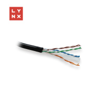 LYNX UTP kabel, Cat6, PE (Fca), celoměděný, venkovní, černý, box 305m