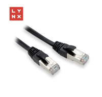 LYNX FTP patch kabel Cat5e PVC, CCA, 0,3m, černý (balení obsahuje 10ks)