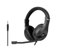 Sluchátka k PC C-TECH MHS-05, 3,5mm jack, černá