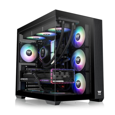 THERMAL TAKE Case View 380 TG ARGB, ATX, Průhledná bočnice, 4x 120mm ARGB Fan, černá