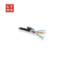 LYNX FTP kabel Cat6, PE (Fca), celoměděný, venkovní, černý, box 305m