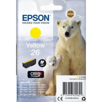EPSON ink bar Singlepack "Lední medvěd" Yellow 26 Claria Premium Ink