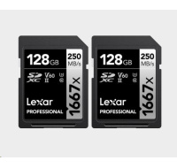 Lexar SDXC Pro 1667X UHS-II U3 R250/W120 (V60) 128G - 2pack