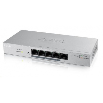 Zyxel GS1005HP 5-port Desktop Gigabit PoE Switch, 4x PoE+ GbE, PoE 60W