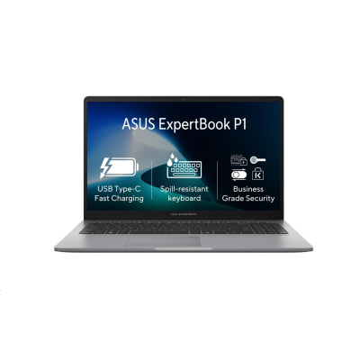 ASUS NTB ExpertBook P1 (P1503CVA-S7C7321X), Core 7 240H, 15.6" 1920 x 1080, 32GB, 1TB SSD, Intel, W11 Pro, Gray