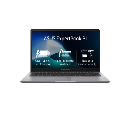 ASUS NTB ExpertBook P1 (P1503CVA-S71161X), i5-13420H, 15.6" 1920x1080, 16GB, 512GB SSD, UHD, W11 Pro, Misty Grey