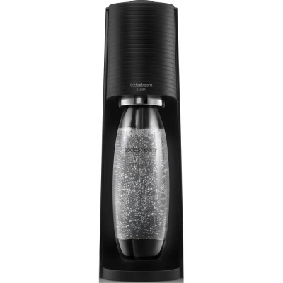 SodaStream Terra Black výrobník sody, mechanický, 1l láhev SodaStream Fuse, bombička s CO2, černý