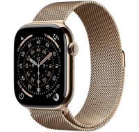 Apple Watch Series 11 GPS + Cellular 46mm Gold Titanium Case with Gold Milanese Loop - M/L