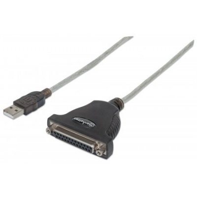 MANHATTAN Kabel / převodník USB - paralelní port 1,8m (USB AM / DB25F, IEEE1284)