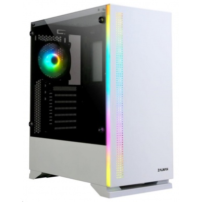 ZALMAN skříň S5 White,  ATX bez zdroje , RGB