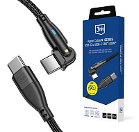 3mk Hyper Cable N-SERIES C to C 1m PD 3.0 QC 3.0 20V/5A 100W Black Swivel