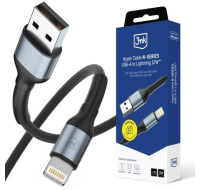 3mk kabel Hyper Cable N-SERIES A to Lightning 1m 5V/2.4A 12W Black
