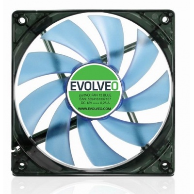 EVOLVEO 12L1BL ventilátor 120mm, 4 LED modrý, 3pin