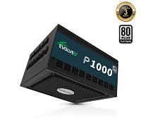 EVOLVEO P1000, zdroj 1000W, 80+ PLATINUM, ATX 3.1, aPFC, 140 mm ventilátor, plně modulární, 3 roky záruka, černý