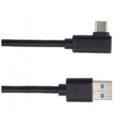 PREMIUMCORD Kabel USB typ C/M zahnutý konektor 90° - USB 3.0 A/M, 1m