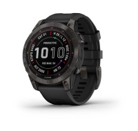 BAZAR - Garmin fenix 7 Sapphire Solar, Titan Black/ Black Silicone Band, EU - pouze hodinky, napájecí kabel