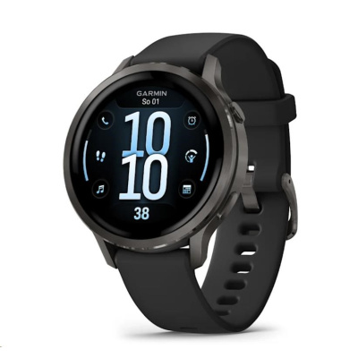 Garmin Venu® 4 - 41 mm Slate a Černý silikonový řemínek