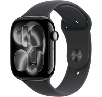 Apple Watch Series 11 GPS 42mm Jet Black Aluminium Case with Black Sport Band - S/M