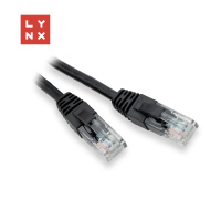 LYNX UTP patch kabel Cat5e, PVC, CCA, 0,1m, černý (balení obsahuje 10ks)