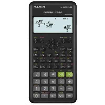 CASIO kalkulačka FX 82ES PLUS 2E, černá, školní, desetimístná