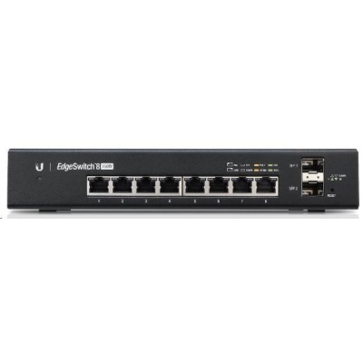 UBNT EdgeSwitch ES-8-150W [8xGigabit, 150W PoE+ 802.3at/af, pasivní PoE 24V, 2xSFP slot, non-blocking 10Gbps]