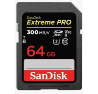 SanDisk SDHC karta 64GB Extreme PRO (300 MB/s, Class 10, UHS-II U3 V90)