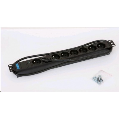 TRITON 19" rozvodný panel 8x230V - 2m, kontrolka, černý