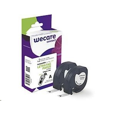 WECARE ARMOR páska pro DYMO S0721510, černá/bílá, 2 x 12mm x 4m