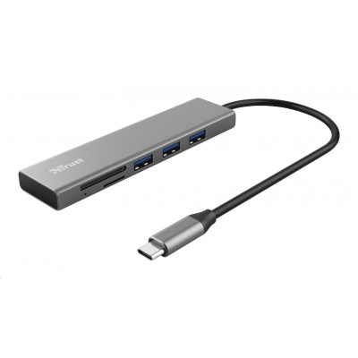 TRUST rozbočovač HALYX, Fast USB-C Hub & Card reader