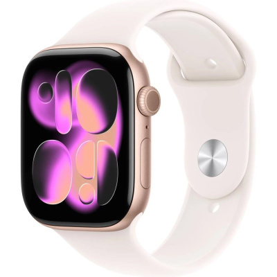 Apple Watch Series 11 GPS 46mm Rose Gold Aluminium Case with Light Blush Sport Band - S/M