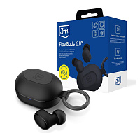3mk bezdrátová stereo sluchátka FlowBuds 6.0 black, nabíjecí pouzdro, černá
