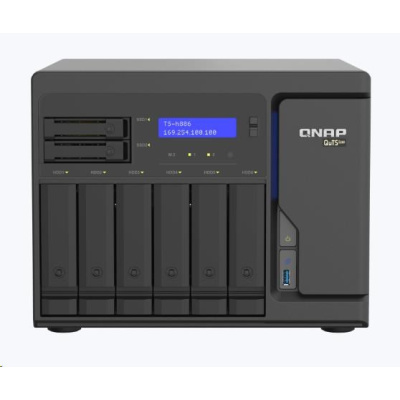 QNAP TS-h886-D1602-8G (4C/Xeon D-1622/3,2GHz/16GBRAM/6x3,5"SATA/2x2,5"SATA/2xM.2/4x2,5GbE/3xUSB3.2/2xPCIe)