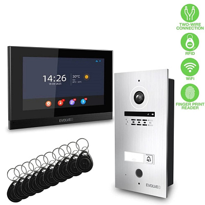 EVOLVEO DoorPhone ID-1, 2drátový videotelefon s RFID, otiskem prstu a podporou ONVIF kamer