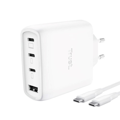 TRUST GaN Nabíječka MAXO 65W, 3xUSB-C,1xUSB-A, bílá