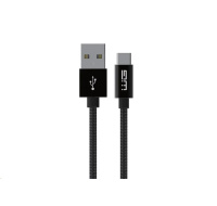 WG - Datový kabel Type-C to USB-A / 3m / nylon braided / black