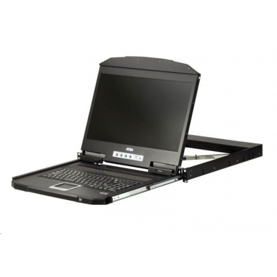 ATEN ultra short console, 18.5" LED LCD, rack 19", klávesnice, touchpad, HDMI/USB