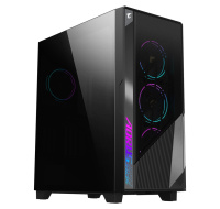 BAZAR - GIGABYTE case AORUS C500 GLASS, bez zdroje, průhledná bočnice, Mid Tower, černá - Poškozený obal (Komplet)