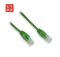 LYNX UTP patch kabel Cat5e, PVC, CCA, 0,1m, zelený (balení obsahuje 10ks)