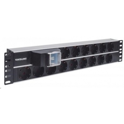 Intellinet 19" 2U Rackmount 15-Way Power Strip - German Type, rozvodný panel, 15x DE zásuvka, 3m kabel