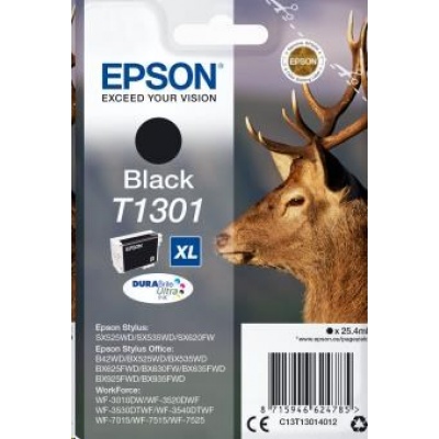 EPSON ink čer Singlepack "Jelen" Black T1301 DURABrite Ultra Ink (25,4 ml)