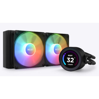 NZXT vodní chladič Kraken 280 ELITE RGB / 2x140mm RGB fan / 4-pin PWM / LCD disp. / 6 let