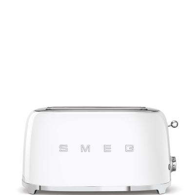 Smeg TSF02WHEU, toustovač / topinkovač, 4 toasty, 6 úrovní opékání, zásuvka na drobky, styl. 50. let, bílá