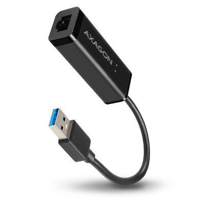 AXAGON ADE-SR, USB-A 3.2 Gen 1 - Gigabit Ethernet síťová karta, auto instal, černá