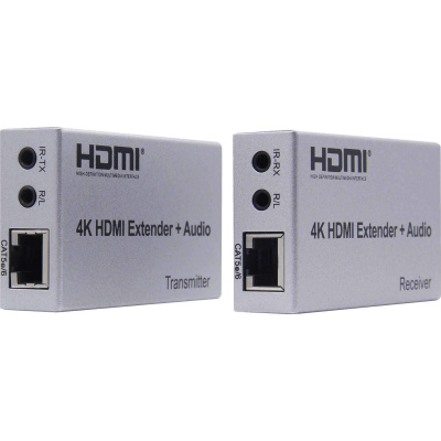 PremiumCord 4K HDMI extender na 100m přes Cat5e/Cat6, přenos Irda a Audio výstupy