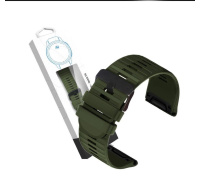 RhinoTech řemínek pro Garmin QuickFit silikonový outdoor 26mm tmavě zelený