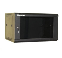XtendLan 19" nástěnný rozvaděč 9U 600x450, nosnost 60 kg, skleněné kouřové dveře, svařovaný, černý - malá odřenina