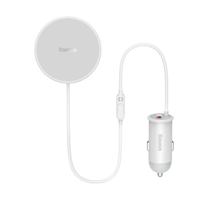 Baseus CW01 magnetický držák s bezdrátovým nabíjením (do ventilační mřížky) 15W+25W, bílá