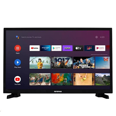 Orava 24" TV LT-ANDR24 B01, HD Ready, LED, Android Smart TV, WiFi, HDR, tuner DVB-T2/C/S2, Android 11