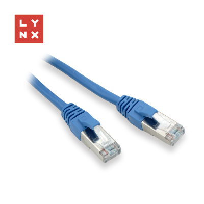 LYNX FTP patch kabel Cat5e PVC, CCA, 15m, modrý