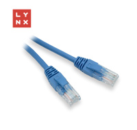 LYNX UTP patch kabel Cat5e, PVC, CCA, 0,1m, modrý (balení obsahuje 10ks)
